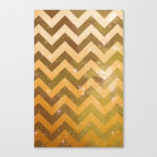 Golden Space Chevron Canvas Print