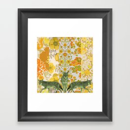 Coyotes in the Wallpaper (Green and Gold) Framed Art Print