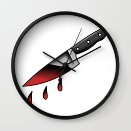 bloody knife Wall Clock
