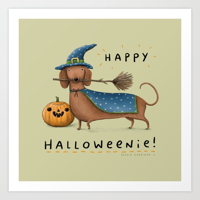 Happy Halloweenie! Art Print