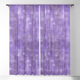 Glam Purple Diamond Shimmer Glitter Sheer Curtain