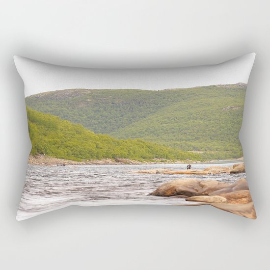 Fly-fishing On The River Rectangular Pillow