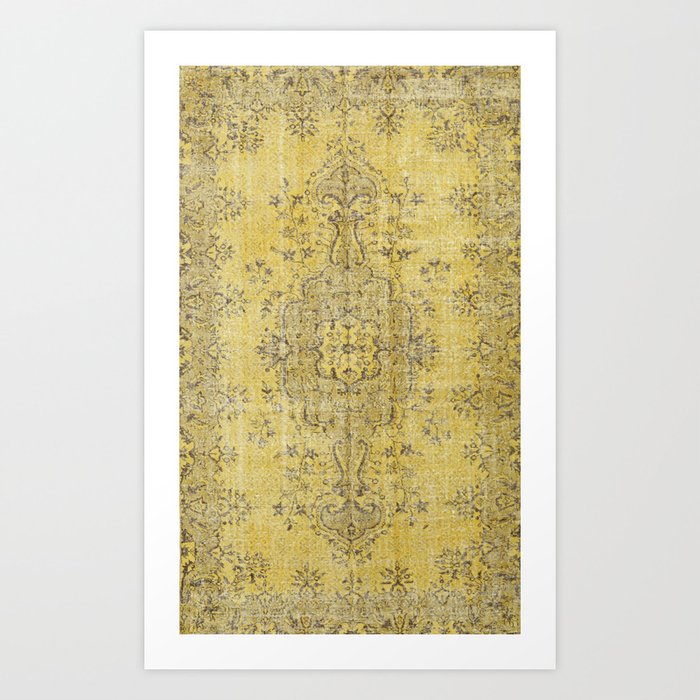 Oriental retro yellow carpet Art Print