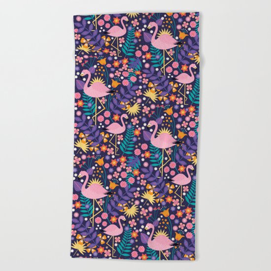 Flamingo Tropical Beach Towel