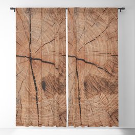 Tree Rings Rustic Cabin Lodge Raw Wood Blackout Curtain