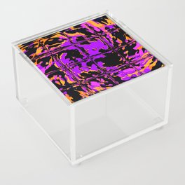 Spooky Purple Blackout Rave Glitch Tiles Acrylic Box