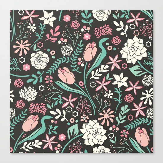 Tulip flowerbed Canvas Print