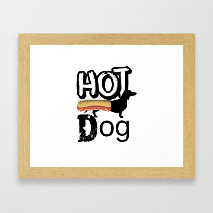 Hotdog,sausage dog ,Dachshund Framed Art Print