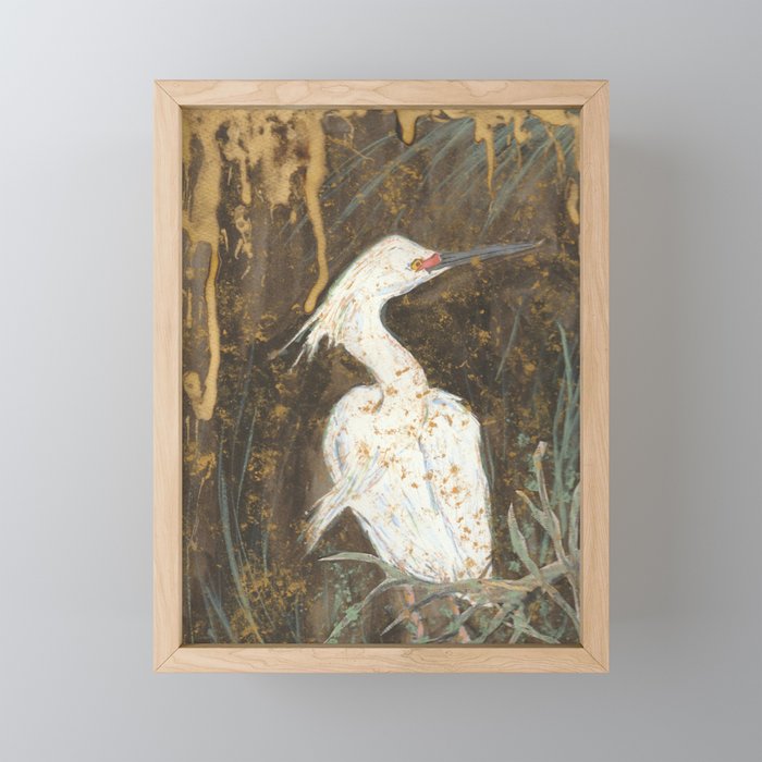Snowy Egret Framed Mini Art Print