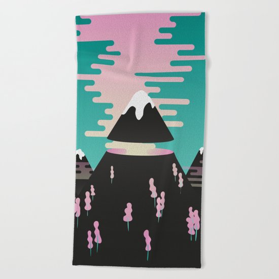 Enchanted mountains Beach Towel