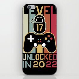 Level 17 unlocked in 2022 17th birthday gamer gift iPhone Skin