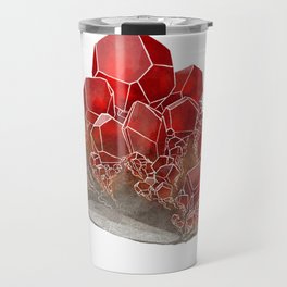 Garnet- January birthstone crystal gemstone specimen painting Travel Mug