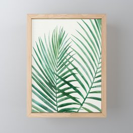 Emerald Green Palm Frond Watercolor Framed Mini Art Print