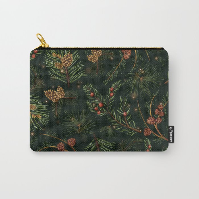 Christmas Spruce Dark Green Carry-All Pouch