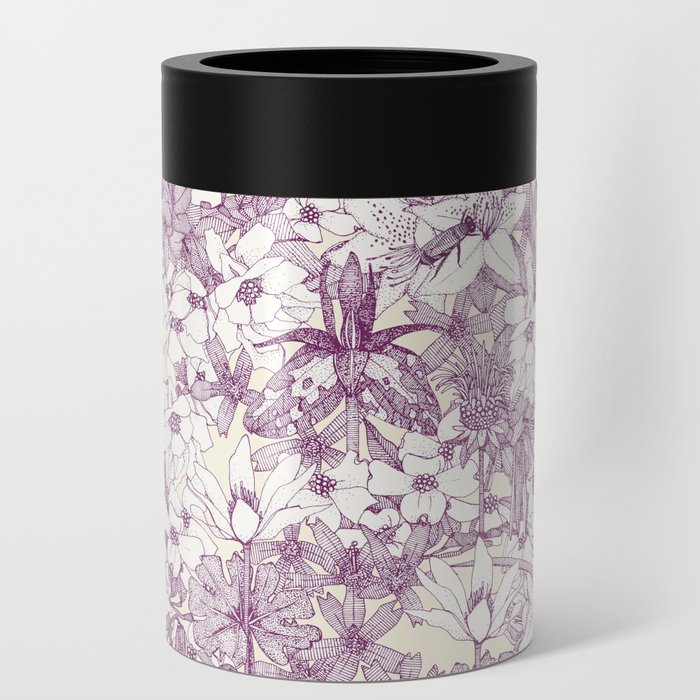 NC wildflowers and bees purple Can Cooler