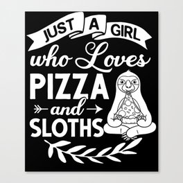 Sloth Eating Pizza Delivery Pizzeria Italian Canvas Print