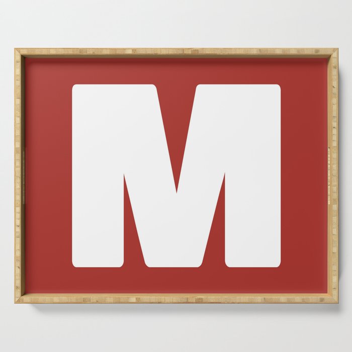 M (White & Maroon Letter) Serving Tray