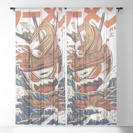 The Great Ramen off Kanagawa Sheer Curtain