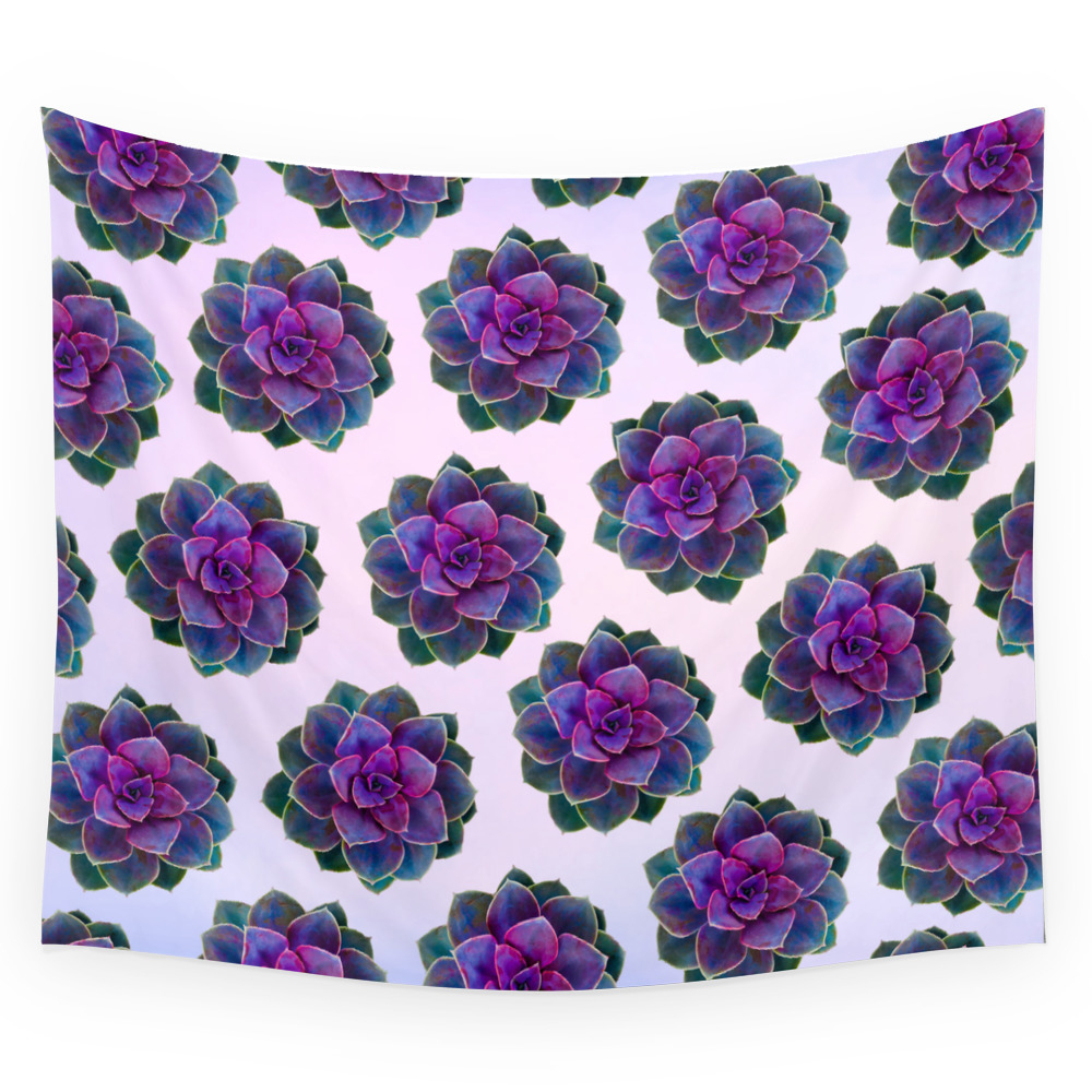 Ultra Violet Succulents Wall Tapestry by vivinicolin