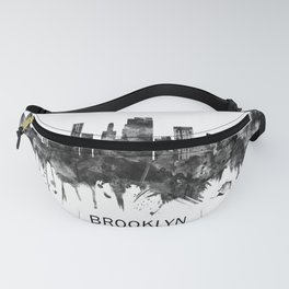Brooklyn New York Skyline BW Fanny Pack | Bw, Usa, Nyc, River, Skyscrapers, York, Newyork, Landscape, America, Painting 