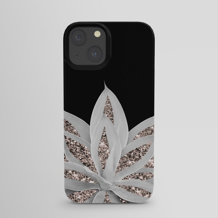 Gray Agave with Rose Gold Glitter #2 (Faux Glitter) #shiny #tropical #decor #art #society6 iPhone Case