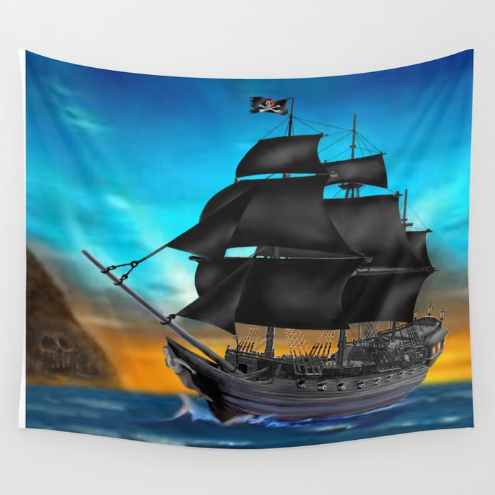 pirate ship tapestry