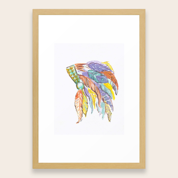 Indian Headdress Painting Framed Art Print By Imagodeinurserydecor