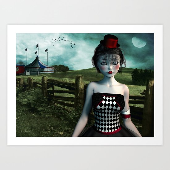 Leaving the circus Art Print