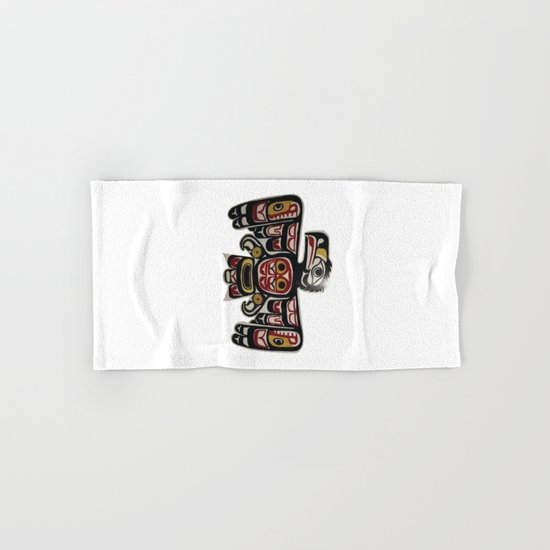 American Native Art Cut In Wood No. 6 Hand & Bath Towel