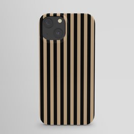 Tan Brown and Black Vertical Stripes iPhone Case