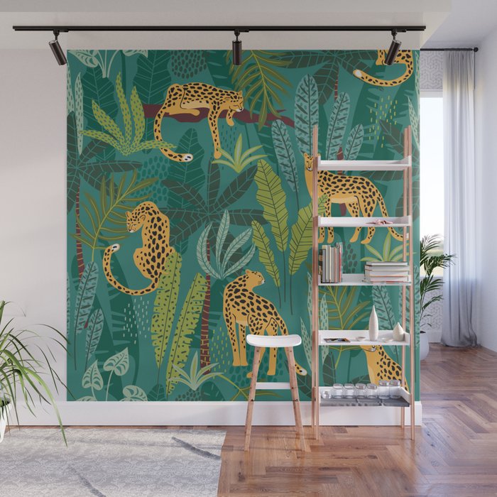 Designer Inspo Cheetah Jungle Love Wall Mural