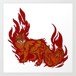 Fire Fox Art Print