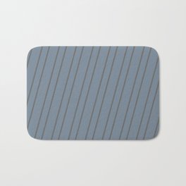 [ Thumbnail: Light Slate Gray and Dim Gray Colored Striped/Lined Pattern Bath Mat ]