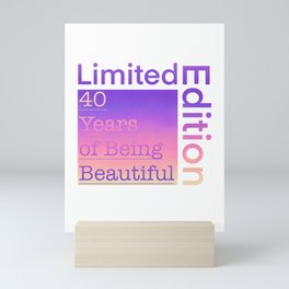 40 Year Old Gift Gradient Limited Edition 40th Retro Birthday Mini Art Print