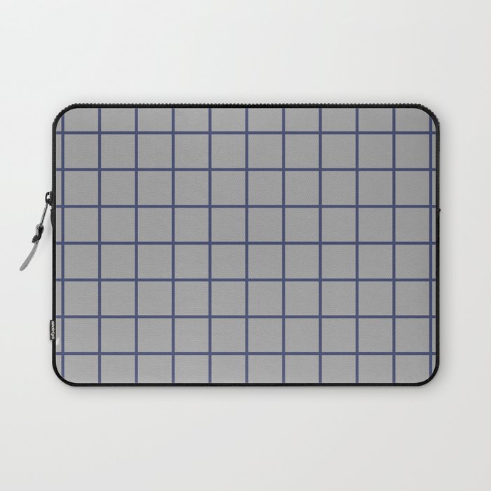 Grid Pattern Blue and Gray Laptop Sleeve