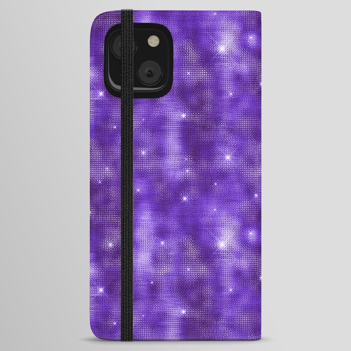 Glam Purple Diamond Shimmer Glitter iPhone Wallet Case