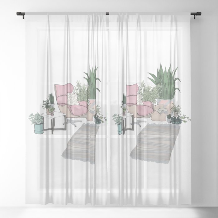 Living Room Sheer Curtain By Melaniab Society6