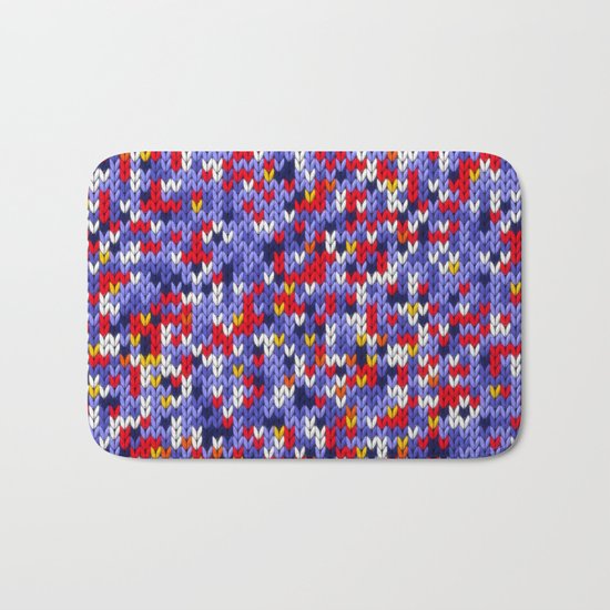 Knitted multicolor pattern 2 Bath Mat