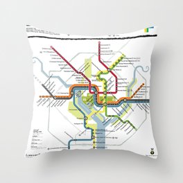 Spooky DC Metro Map Throw Pillow