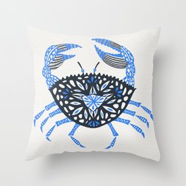 Blue Crab Throw Pillow