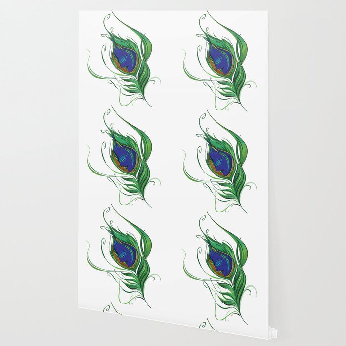 Artistic Peacock Feather Lord Krishna Wallpaper by equanimousone | Society6