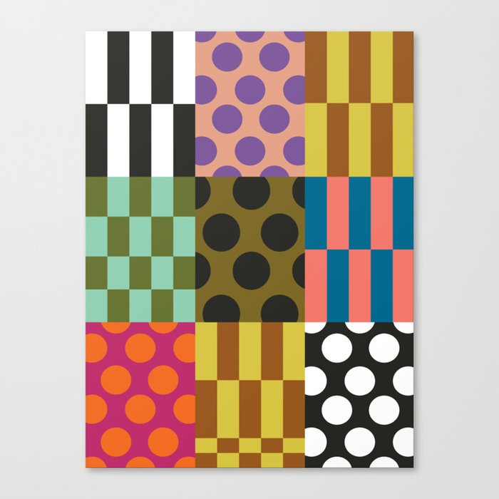 Colorful Checked Patterns \\  Canvas Print