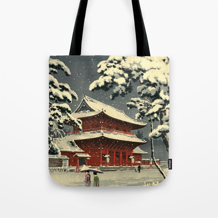 Zozoji Temple In Snow By Koitsu Tote Bag
