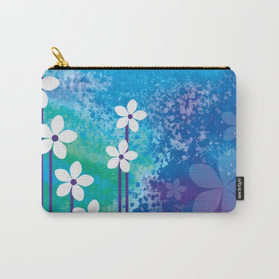 Watercolor Flowers Carry-All Pouch