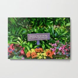 Garden Truth Metal Print | Meditation, Garden, Photo, Religious, Yellow, Orange, Pink, Floral, Spiritual, Quotation 