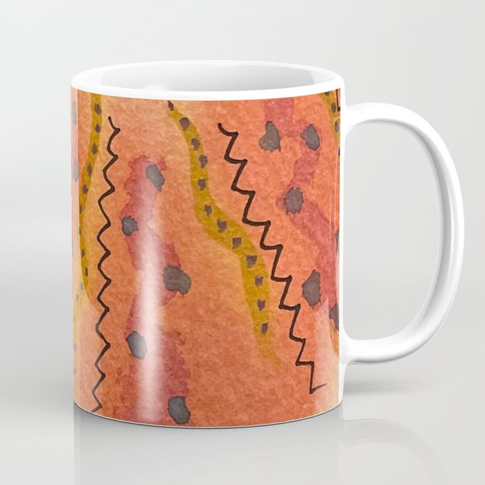 Hand Painted Orange Watercolor Abstract Design - Citrus Vibes Coffee Mug
