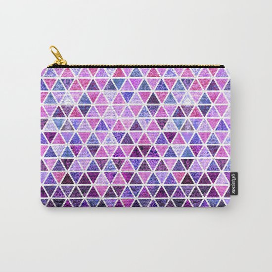 Berry Purples - Triangle Patchwork Pattern Carry-All Pouch