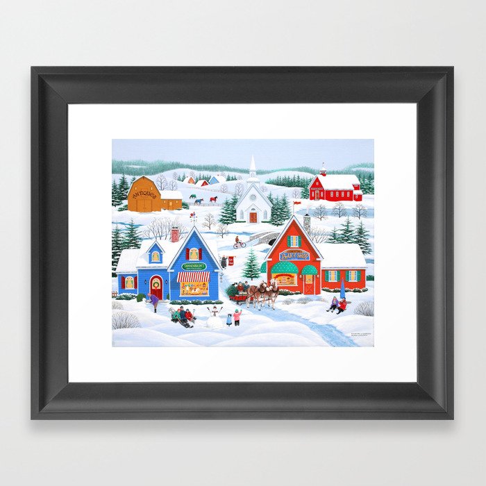 Wintertime in Sugarcreek Framed Art Print