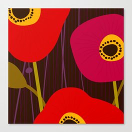 Red Poppy Flowers by Friztin Canvas Print