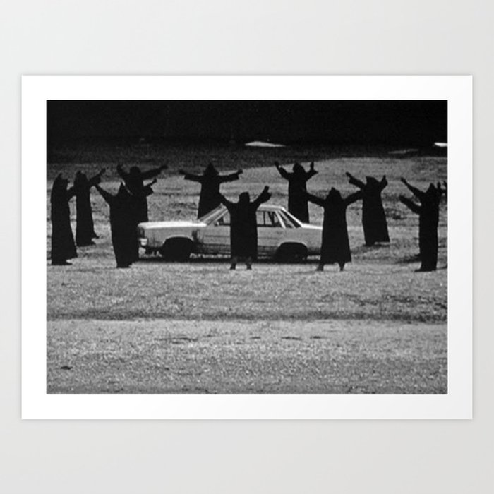 This Cult is Not a Cult! humorous black and white photograph Art Print